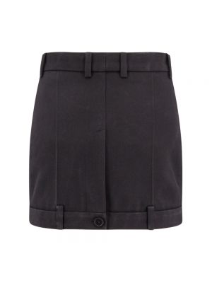 Mini falda de lana con cremallera Balenciaga negro