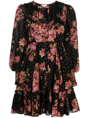 Kvetinové mini šaty s potlačou Bytimo čierna
