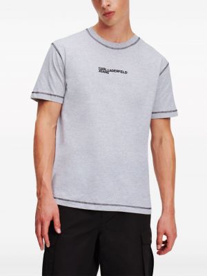 T-shirt mit stickerei aus baumwoll Karl Lagerfeld Jeans grau