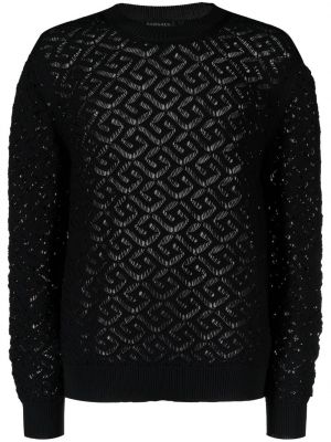 Пуловер с кръгло деколте Versace черно
