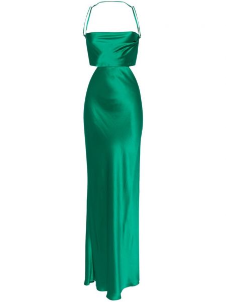 Svilena večerna obleka Michelle Mason zelena