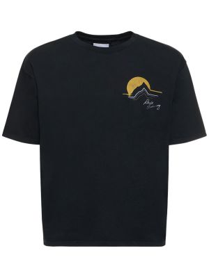 Bavlněné tričko s potiskem Rhude černé