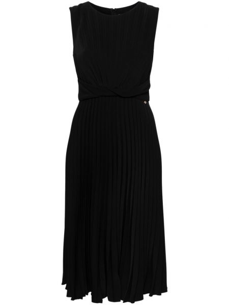 Satynowa sukienka midi plisowana Nissa czarna