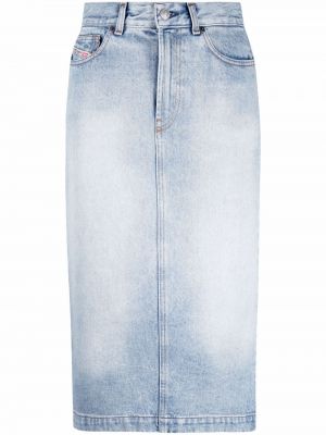 Spódnica jeansowa na zamek z paskiem Diesel - niebieski