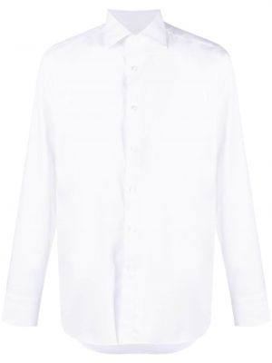 Βαμβακερό πουκάμισο Canali λευκό