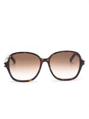 Слънчеви очила с принт Saint Laurent Eyewear кафяво
