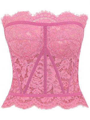 Top din dantelă Dolce & Gabbana roz