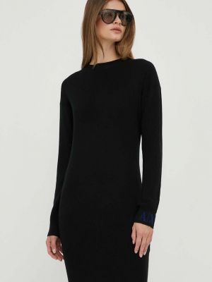 Вовняна сукня міді Armani Exchange чорна