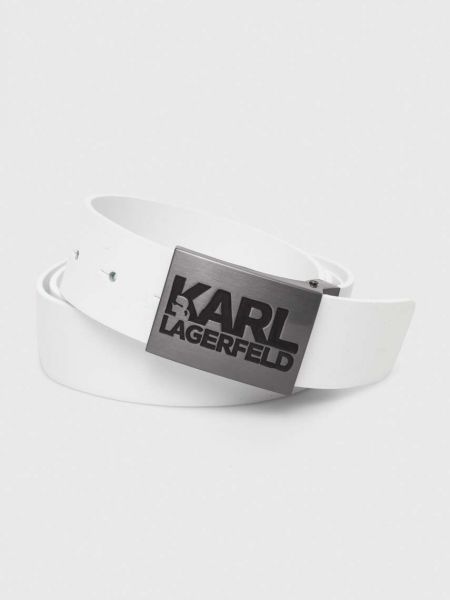Curea din piele Karl Lagerfeld alb