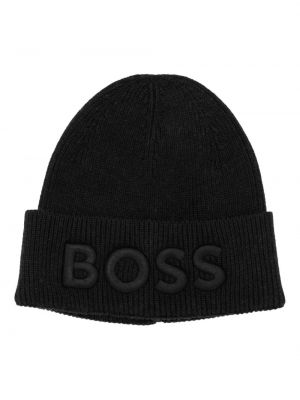 Čepice s výšivkou Boss černý