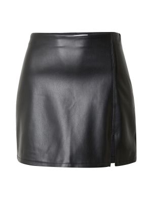 Kožená sukňa Hollister čierna