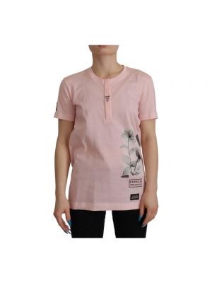 Koszulka bawełniana Dolce And Gabbana różowa