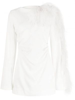 Коктейлна рокля с пера Rachel Gilbert бяло