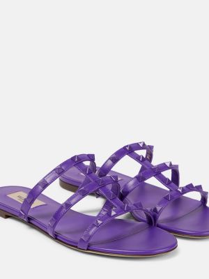 Sandalias de cuero Valentino Garavani violeta