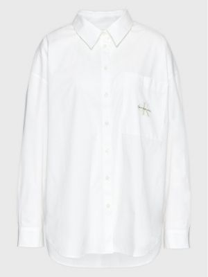 Дънкова риза Calvin Klein Jeans Plus бяло