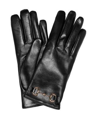 Кожаные перчатки Gucci, черный