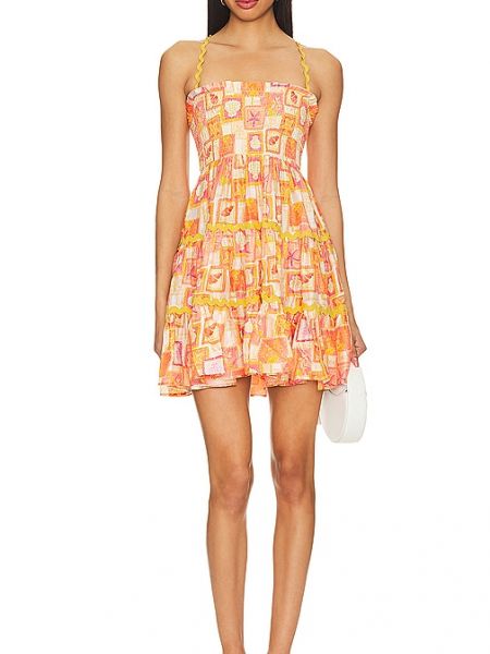 Mini vestido con estampado Sundress naranja