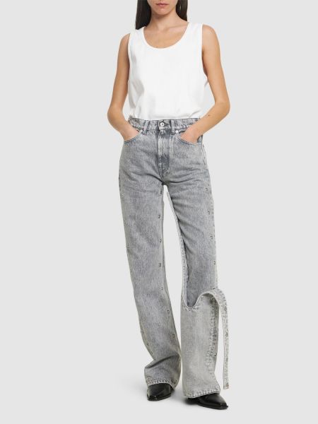 Jeans taille haute large Y/project gris