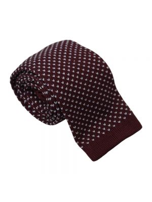 Jedwabny krawat w grochy Lanvin brązowy