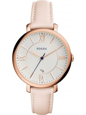 Кожаные часы из розового золота Fossil