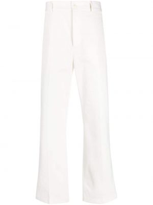 Bavlnené rovné nohavice Acne Studios biela