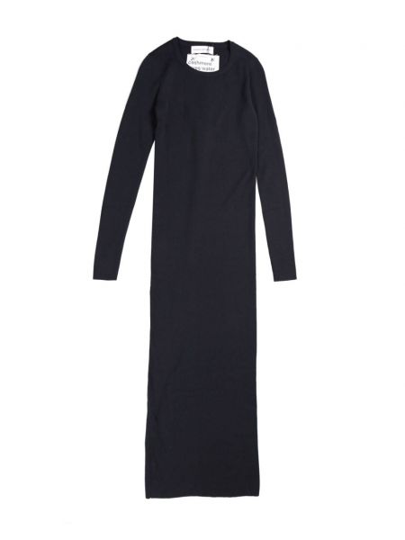 Robe droite en cachemire à motif serpent Extreme Cashmere bleu