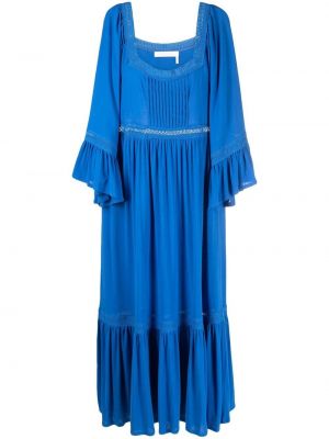 Robe mi-longue à col carré See By Chloé bleu