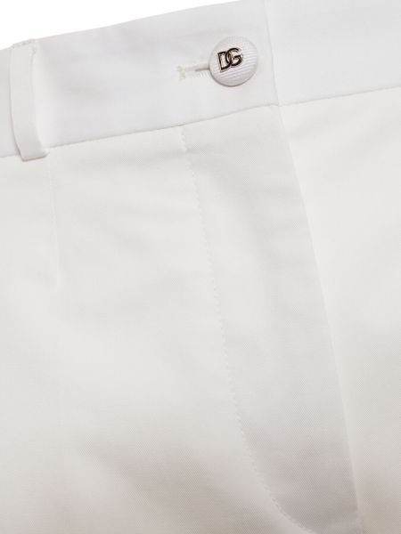 Pantaloni din bumbac cu croială lejeră Dolce & Gabbana alb