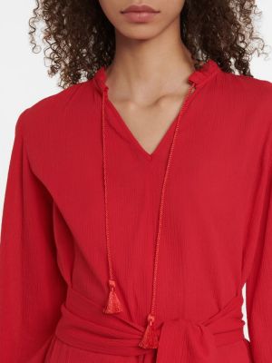 Памучна блуза Max Mara червено