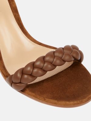 Sandale din piele de căprioară din piele Gianvito Rossi maro