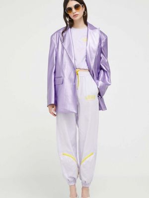 Фиолетовые однотонные спортивные штаны Love Moschino