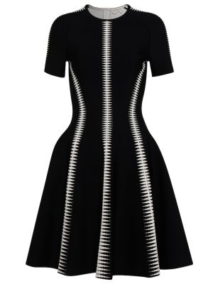 Mini robe en jacquard Alexander Mcqueen noir