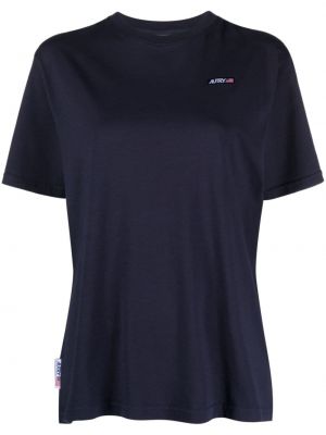 T-shirt brodé en coton Autry bleu
