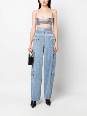 Křišťálové straight fit džíny Seen Users modré