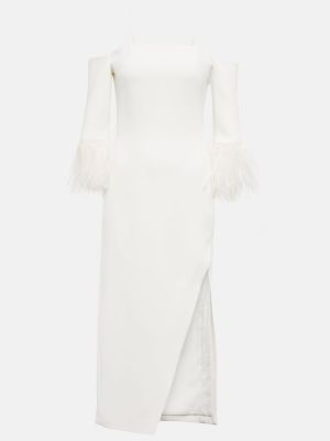 Sukienka midi w piórka David Koma biała