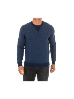 Sweter z okrągłym dekoltem Hackett niebieski