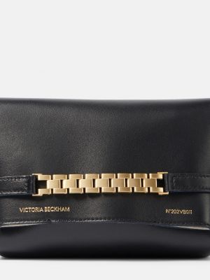 Кожаная сумка на цепочке Victoria Beckham черная