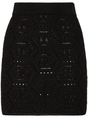 Pletené mini sukně Philipp Plein černé