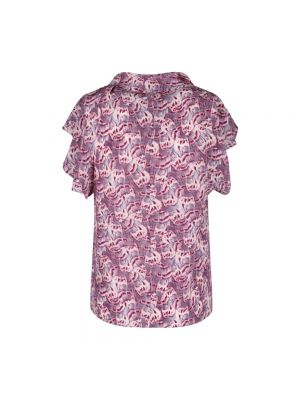 Jedwabna bluzka Isabel Marant fioletowa
