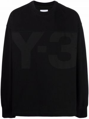 Хлопковый свитшот с принтом Y-3, черный