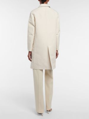 Bavlněný semišový kabát Loro Piana bílý