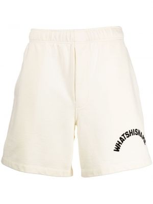 Shorts de sport en coton à imprimé Bode blanc