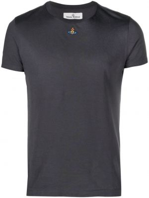 T-shirt brodé en coton Vivienne Westwood gris