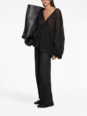 Mesh hoodie mit reißverschluss Balenciaga schwarz