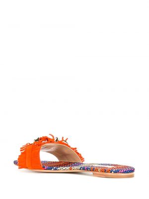 Sandály s třásněmi Casadei oranžové