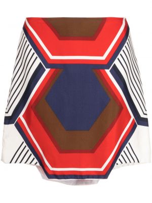 Fustă mini cu imagine cu imprimeu geometric asimetrică Miu Miu Pre-owned alb