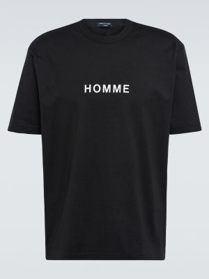 Bavlněné tričko jersey Comme Des Garãons Homme černé