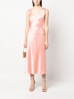 Satynowa sukienka midi Acler różowa