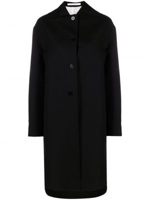Ασύμμετρο βαμβακερό παλτό Jil Sander μαύρο