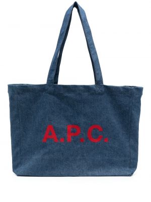 Trykt shoppingbag A.p.c. blå